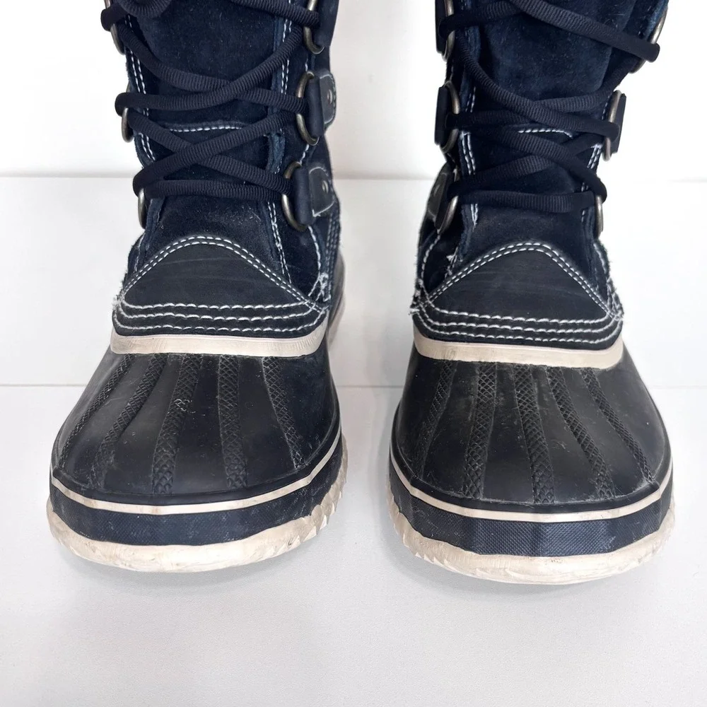 SOREL Womens Joan of Arctic Winter Boot 6 Black Suede Waterproof Faux Fur Snow